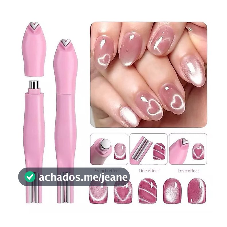Imã 3 em 1 Coração Nail Art Para Esmalte em Gel Magnético Cat Eye Profissional Dafu Formato de coração