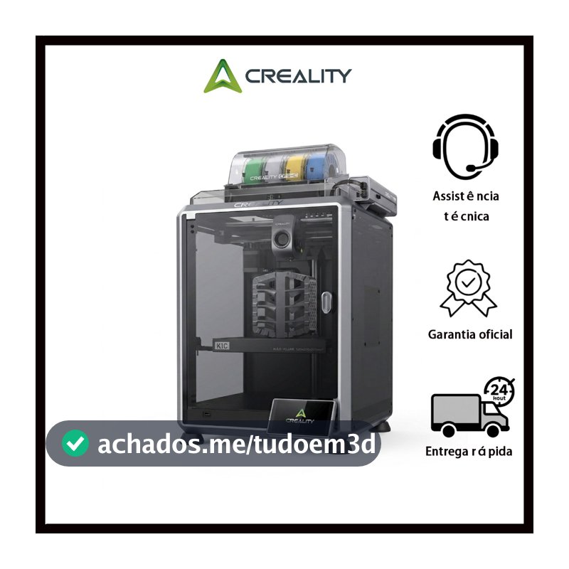 Creality K1C Combo 2025 NOVO impressora 3d adaptação CFS-C 100-240V ≤600 mm/s Apoio à AMS Oficial