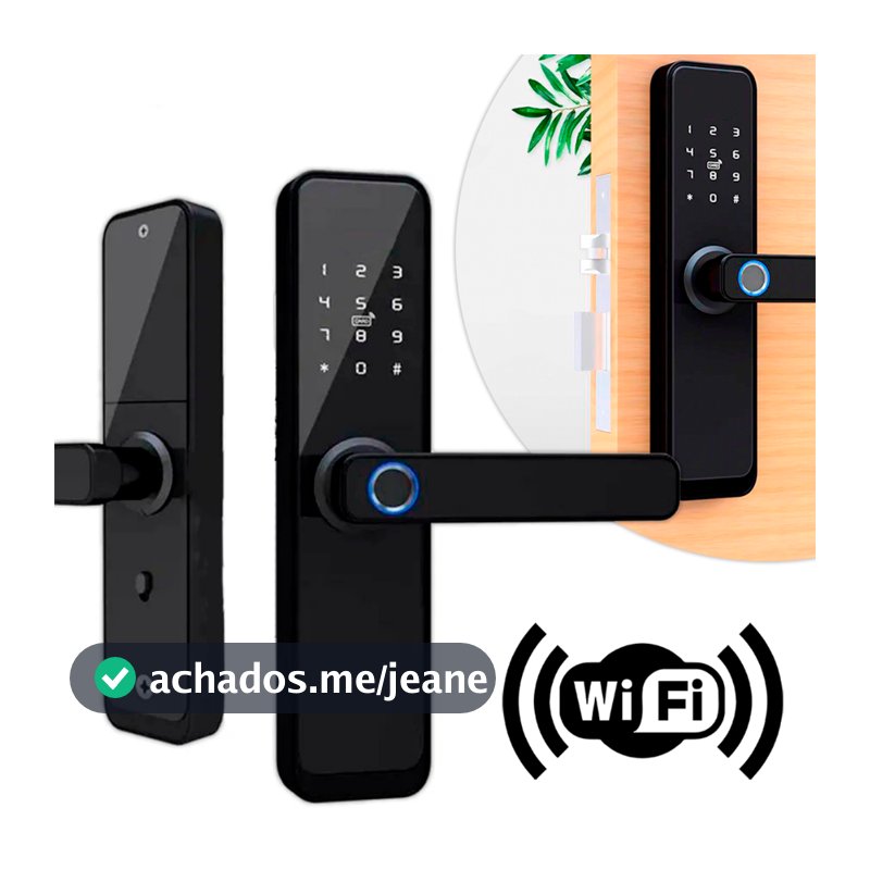 Fechadura Eletronica Digital Senha Biometria Cartao Preto ASUS