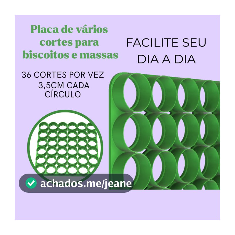 PLACA DE VÁRIOS CORTES CORTADOR BISCOITO MASSAS MULTI CORTE