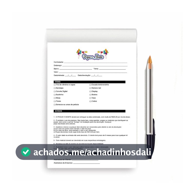 BLOCO 100 FOLHAS  CONTRATO PEGUE/MONTE   A5 USO PROFISSIONAL DESTACAVEL