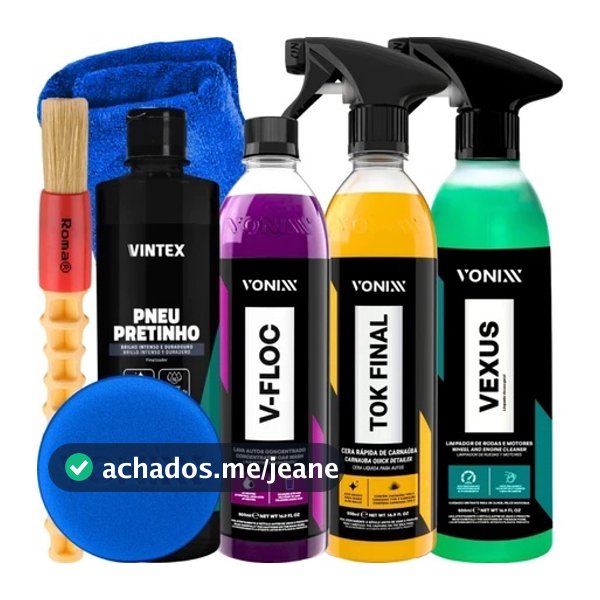KIT SHAMPOO V-FLOC 500ML CERA TOK FINAL VEXUS VONIXX PNEU PRETINHO VINTEX