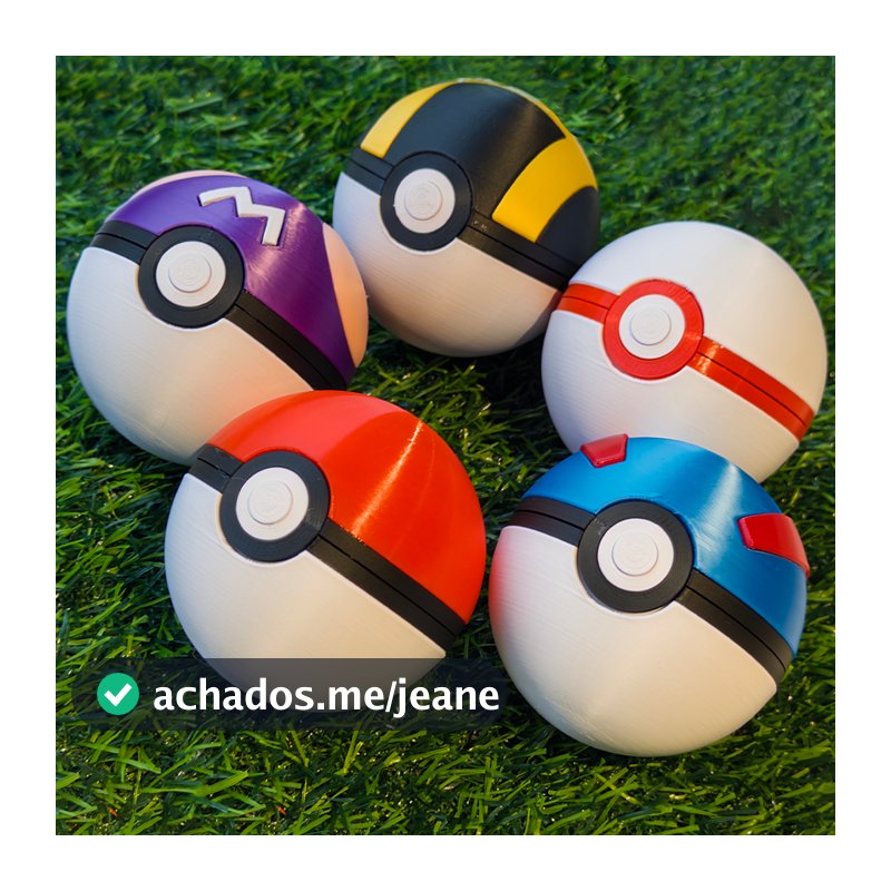 Pokébola Abre e Fecha com Ímã - Pokemon Pokeball Decoração
