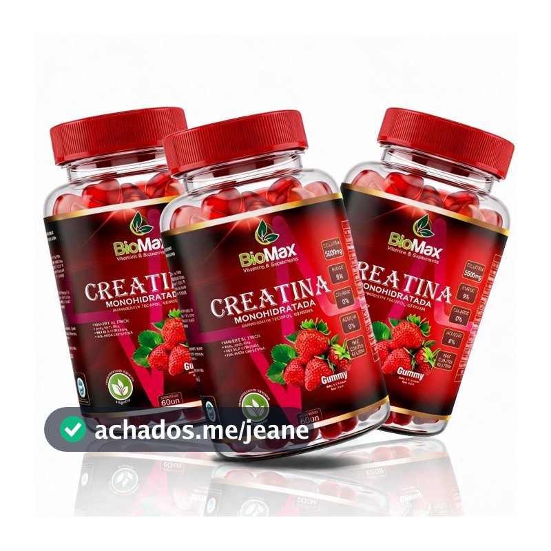 COMBO 3 POTE DE CREATINA MONOHIDRATADA EM GOMAS 60UN