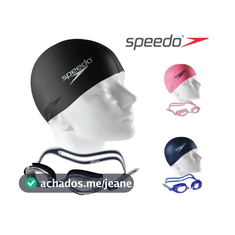 Óculos de Natação Speedo + Touca de Silicone Impermeável Hidroginástica Original