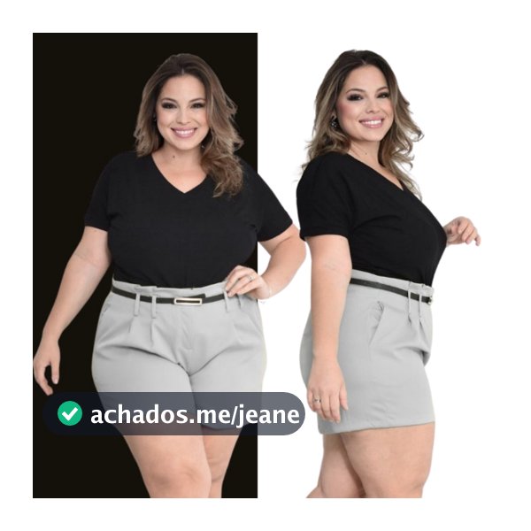 Short Feminino Alfaiataria Social Plus Size cintura alta com bolso tendência Promoção