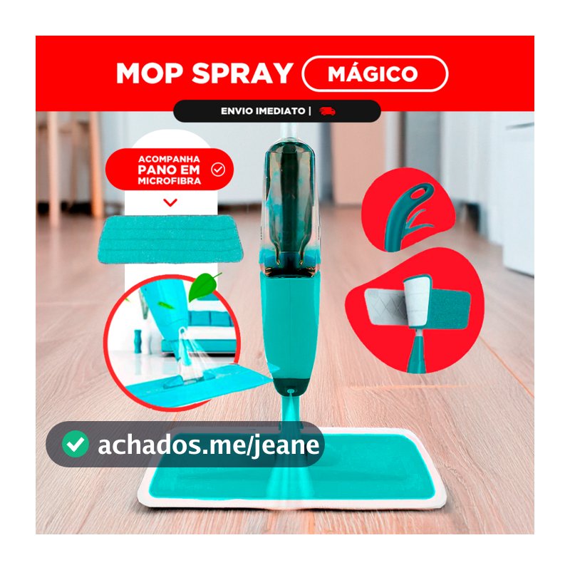 Mop Spray Magico Esfregão Com Reservatorio Rodo De Limpeza Microfibra Refil