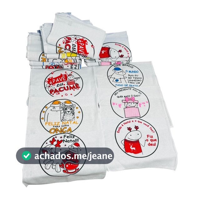Pano De Prato Estampado 10 Unidades meme bento flork NATAL