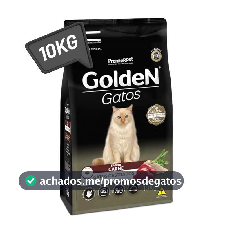 Ração Golden Gatos Castrados 10kg Carne