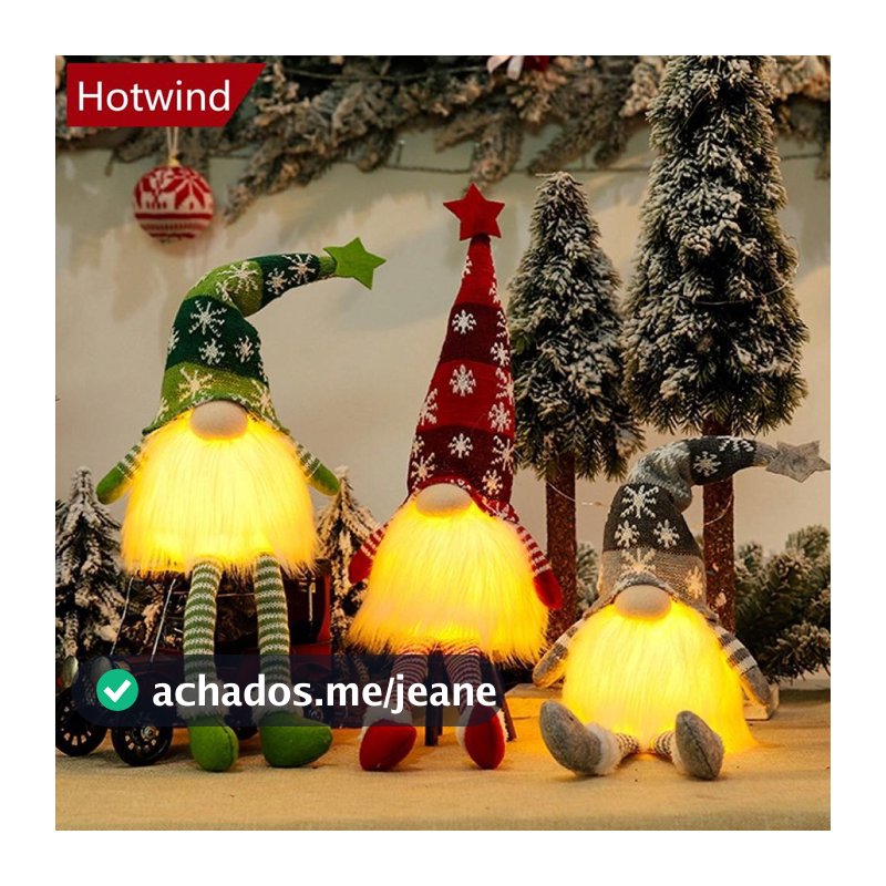 Boneco de Natal Iluminado - Rena Rudolph Sem Rosto para Decoração de Vitrine e Árvore de Natal