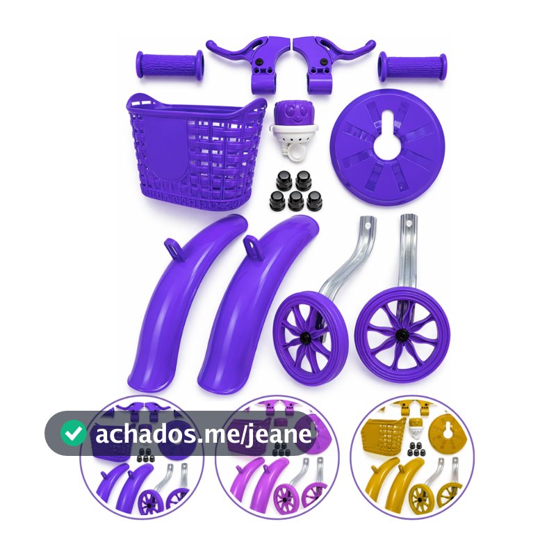 Kit Personalização Wester Montagem Bicicleta Infantil Aro 16 Com Cestinha Rodinhas e Buzininha
