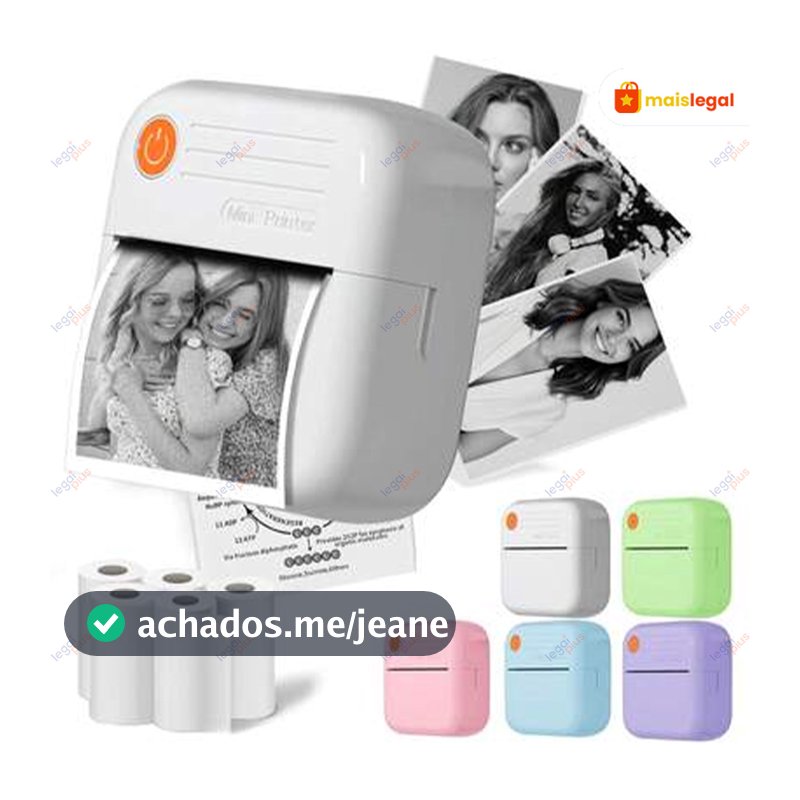 Mini impressora portátil :impressão de fotos,registro de questões erradas para estudantes,compatível com Android&iOS.