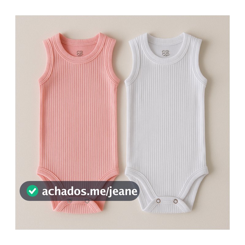 Body Regata Malha Canelada Bebê Premium Verão 100% Algodão RN