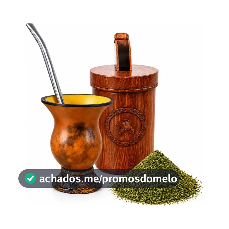 Kit Chimarrão Completo Gaúcho – Cuia Porongo, Bomba Inox e Porta Erva-Mate