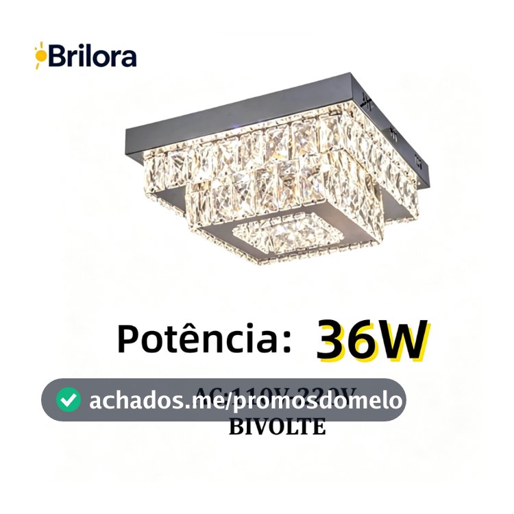Lustre Cristal Luminária Plafon Cristal Led 3 Cores Em 1 Lustre Sala Mesa Hall Pendente Cristal LED