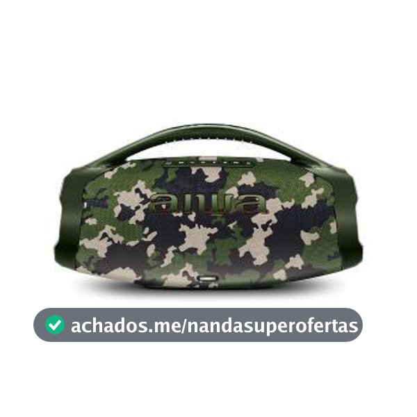 Caixa de Som Bluetooth AIWA Boombox BBS-01GR 200W Camuflado Verde Bivolt 127V/220V
