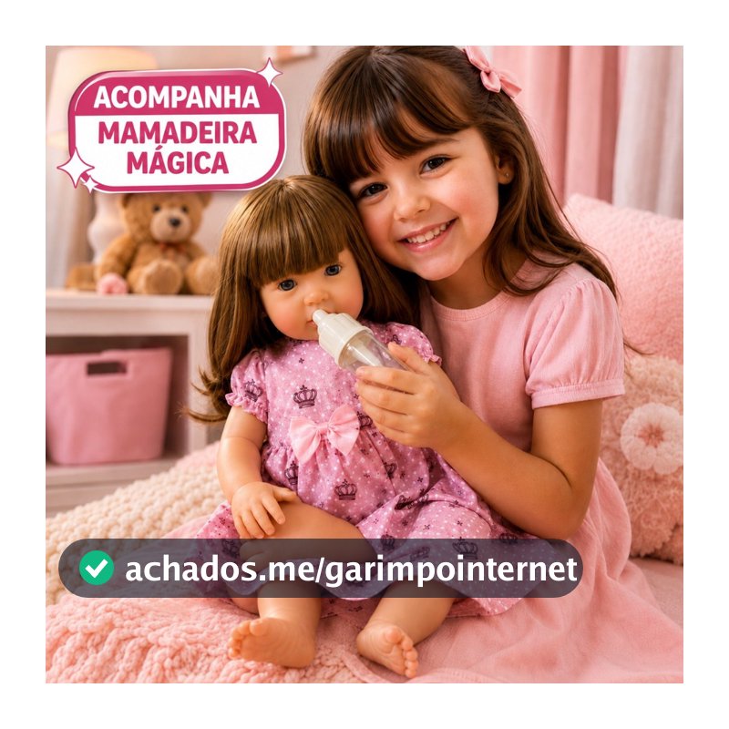 Boneca Bebê Reborn Realista Silicone Corpo Inteiro com Chupeta Mamadeira Fralda com mamadeira magica Reborn Realista
