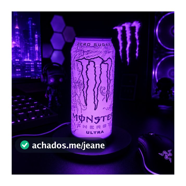 Luminária Monster Energy Ultra Colorida Decoração Para Gamers
