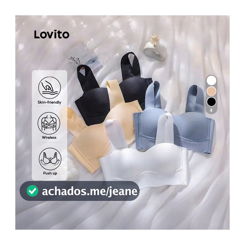 Lovito Casual Sutiã Bralette Sexy Sem Costura Respirável Yoga Azul Ajuste Justo Com Fivela Para Mulheres LNL43215
