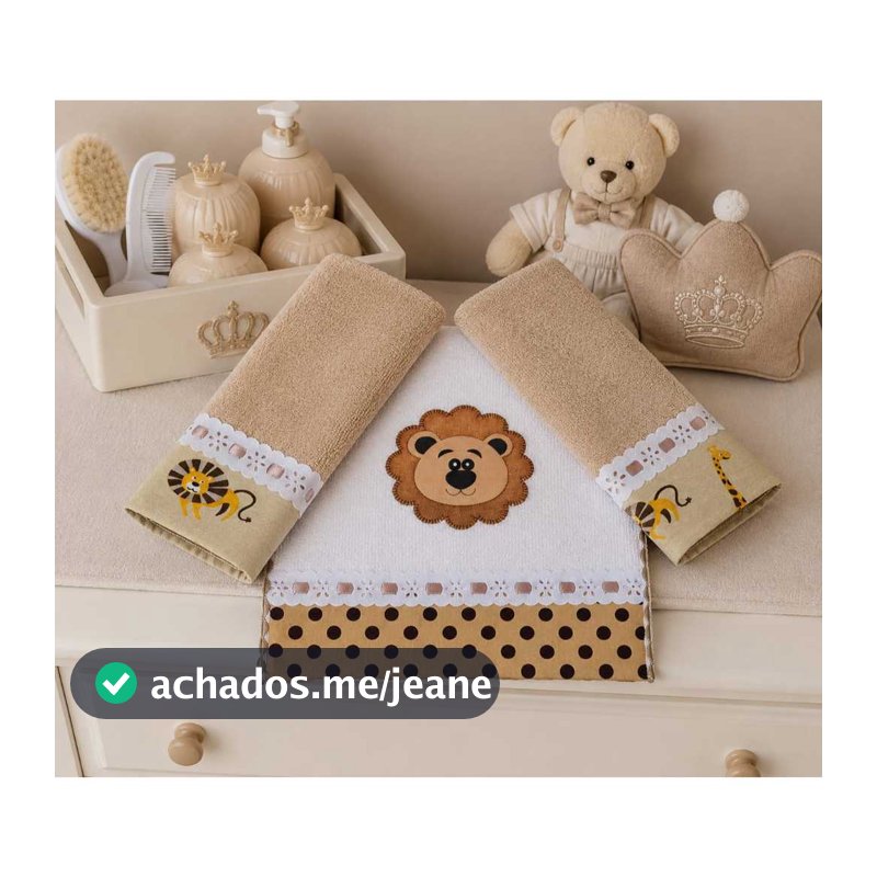 Kit 3 Toalhas De Ombro Bebê Bordadas Com Passafita E Acabamento Overloque