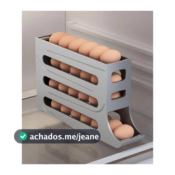 Porta Ovos 4 Andares Rolante Em Plástico Para Geladeira Organizador 24 a 30 Ovos 4 Níveis Branco
