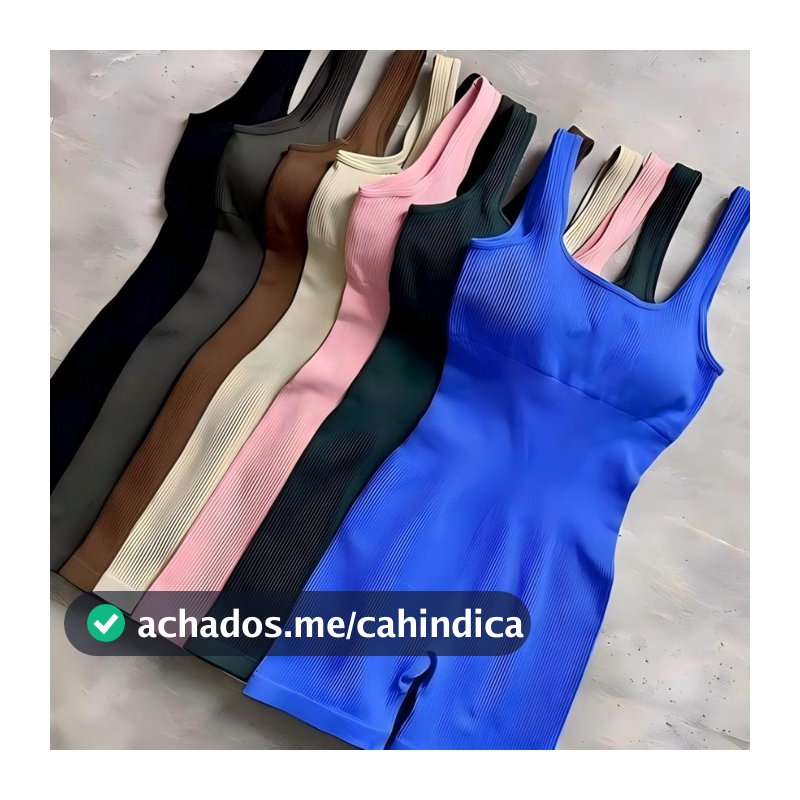 Conjunto Fitness Canelado Feminino, Macaquinho Feminino,Macacão Academia Poliamida, Short Yoga Roupa Conjunto Academia