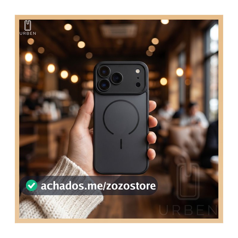 Capa iPhone 17 Pro Max MagSafe Space 2 em 1 Fosca Translúcida Premium Com Proteção Câmera Luxo