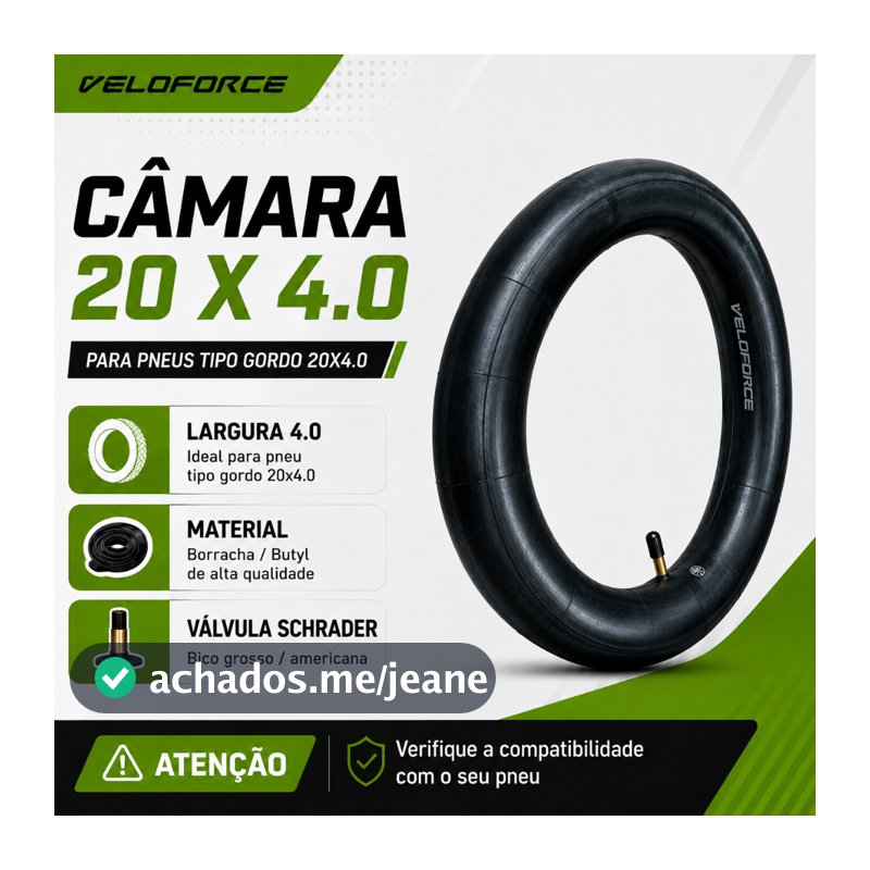 Câmara de Ar Bicicleta Elétrica Fat Bike 20X4.00 Borracha Alta Bico Grosso Borracha Resistente