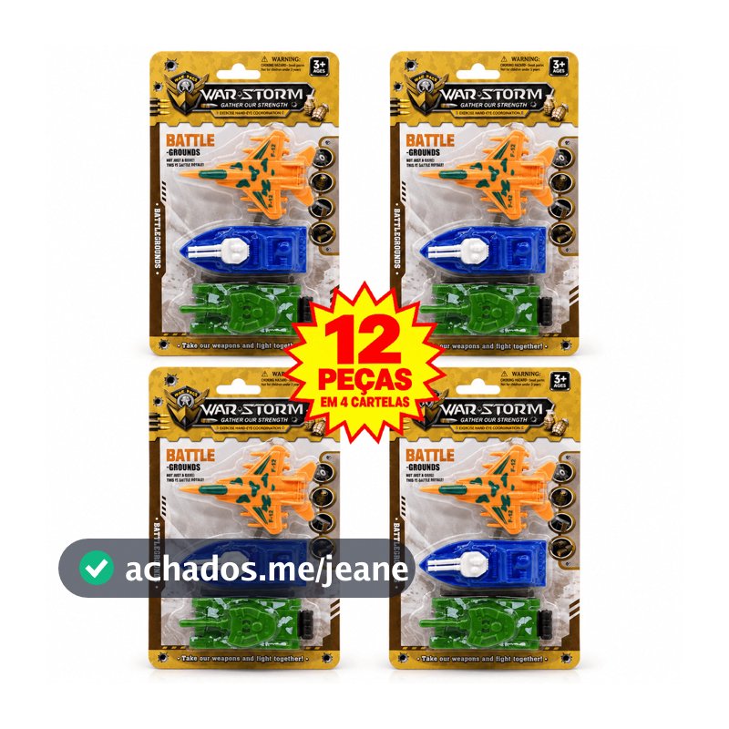 Kit 12 Miniaturas Veículo Exercito Militar A Fricção  Festa e Lembrancinhas Atacado