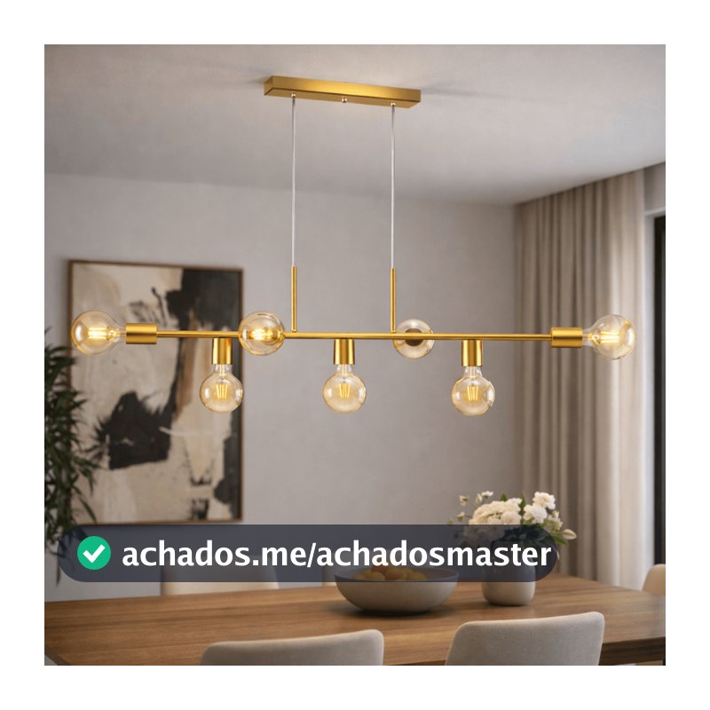 Luminária de Teto Lustre Pendente Ciciliano 7 Lâmpadas para sala salão cozinha e comercio (Estilo Jabuticaba)