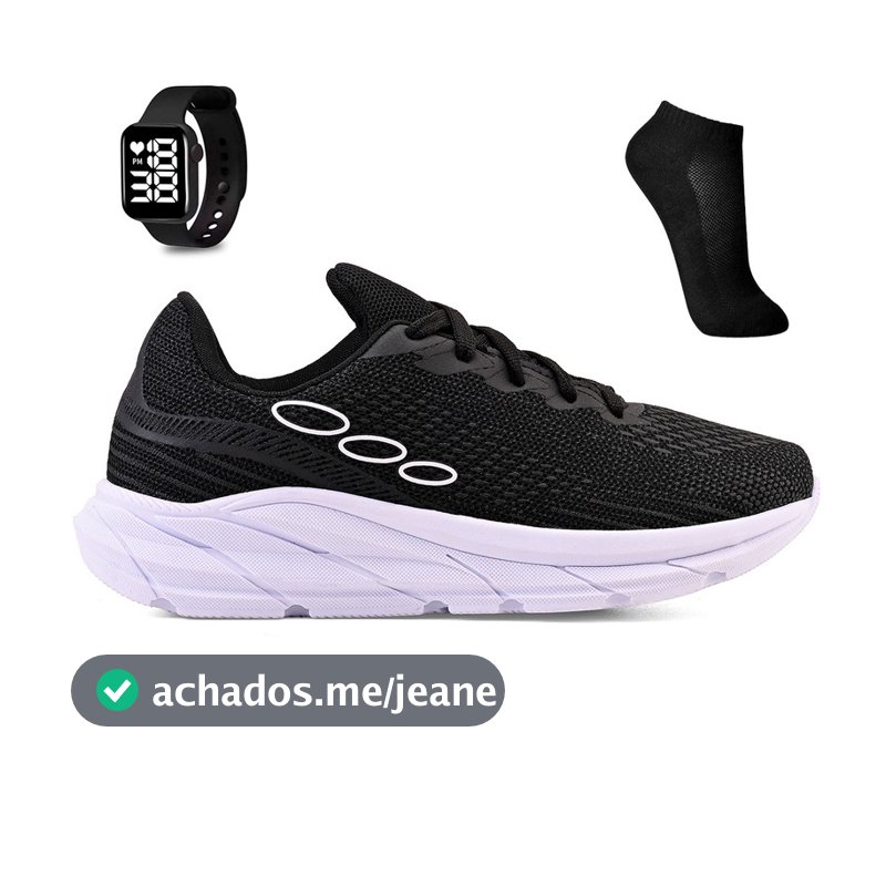 Kit Tenis Esportivo Masculino Feminino Academia Treino Leve + Meia e Relogio