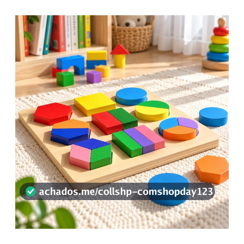 Brinquedo Educativo Encaixe Divertido Formas Quebra-Cabeças Cognitivo Montessori MDF