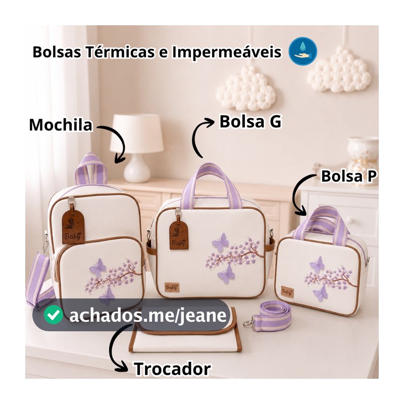 Kit Luxo Premium Bolsa Maternidade 4 peças Reforçado Saída Maternidade Resistente Leão Cor Azul Marinho Rosé Rosa V