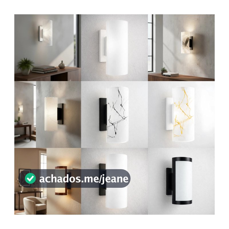 Arandela Luminária de Parede Interna Vidro Decorativo LED E27 Bivolt Moderna Quarto Sala Corredor Cabeceira