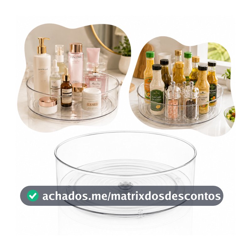 Organizador Giratório 360 Multiuso Para Cozinha Molhos Geladeira Armário Mesa Bar Restaurante Cosméticos Perfume