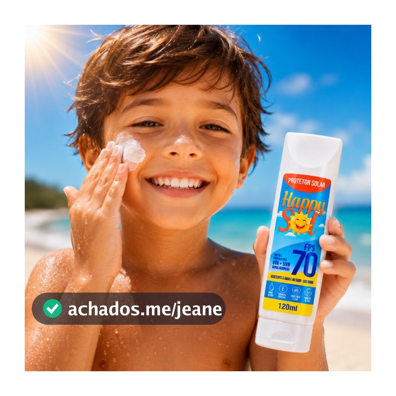 Protetor Solar Happy Sol 70 FPS -150 ML - PODE SER USADO EM CRIANÇAS, TOQUE SECO, NAO ARDE OLHOS