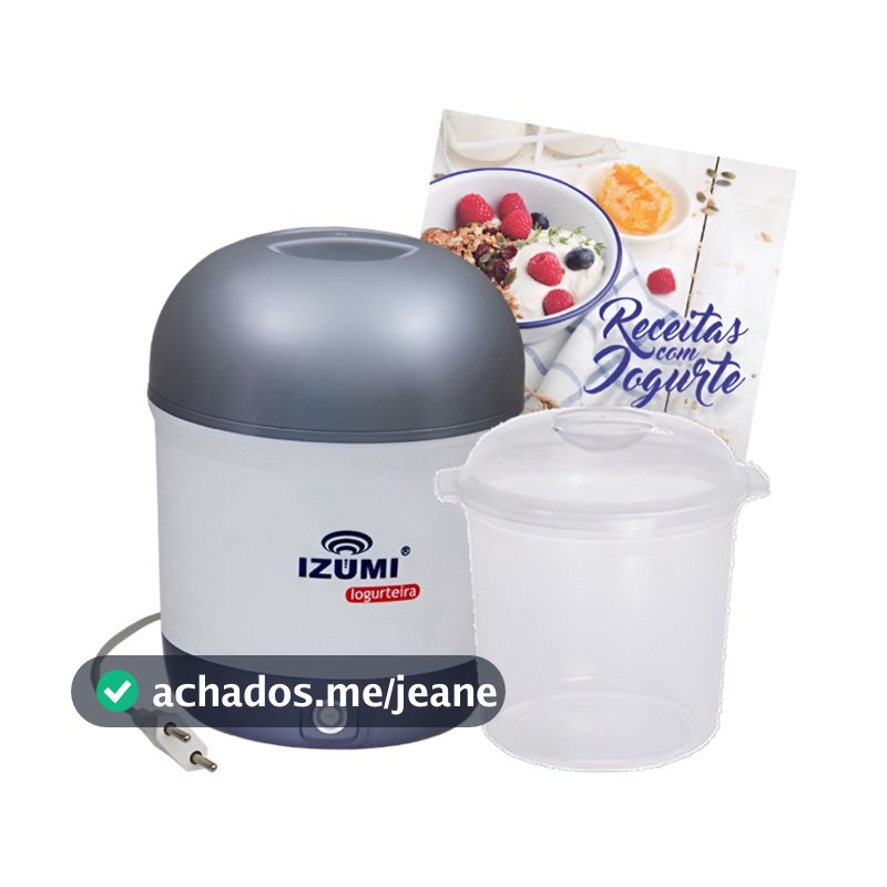 Iogurteira Elétrica Cinza Izumi 1L Bivolt - Máquina de Iogurte Natural Caseiro Fácil e Econômica