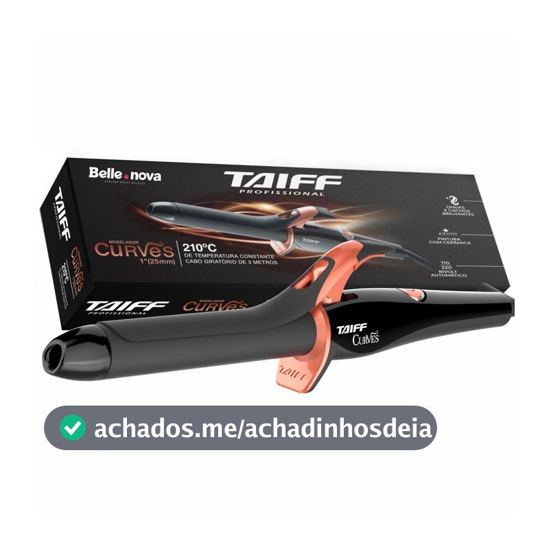 Modelador Cachos Taiff Curves 25mm 210°C Profissional