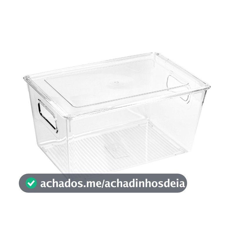 Caixa Organizadora de Acrilico C/ Tampa P/ Geladeira Cozinha Transparente Banheiro