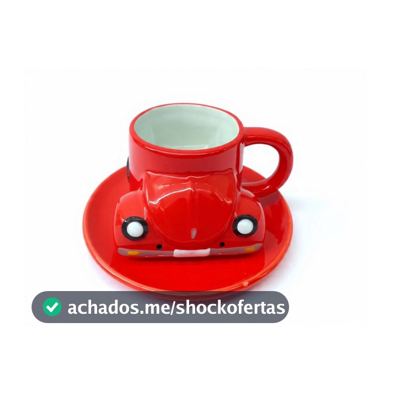 xicara em formato de fusca porcelana 200ml cores