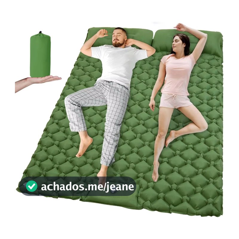 ColchãO InfláVel Casal Resistente AutomáTico Multiuso Camping Com Bomba Ar Embutida De Acampamento Ao Livre Duplo Para D