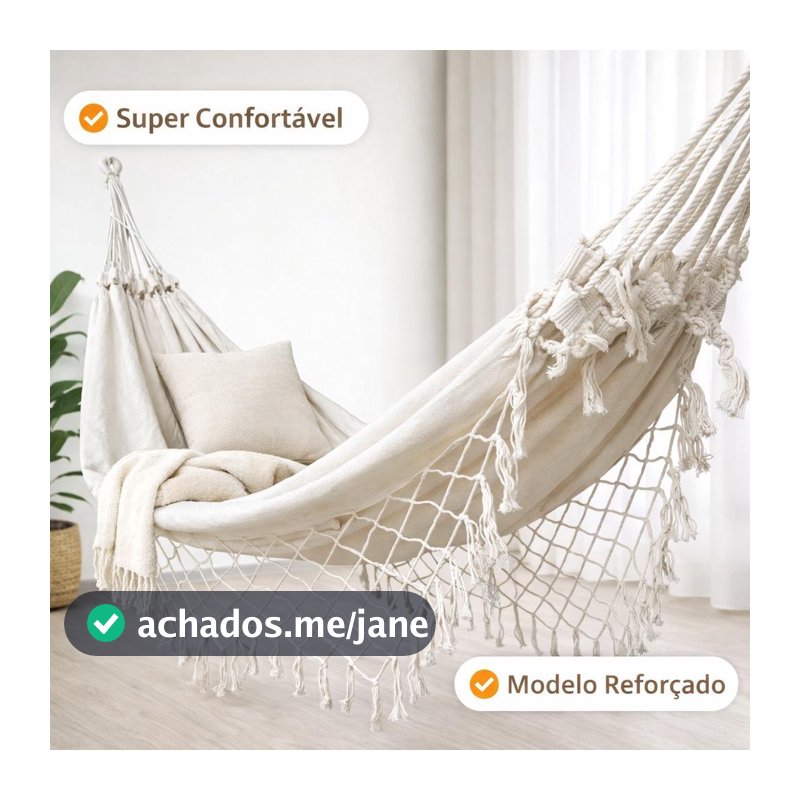 Rede de Descanso Casal Reforçada com Franjas Algodão | Confortável Resistente e Decorativa