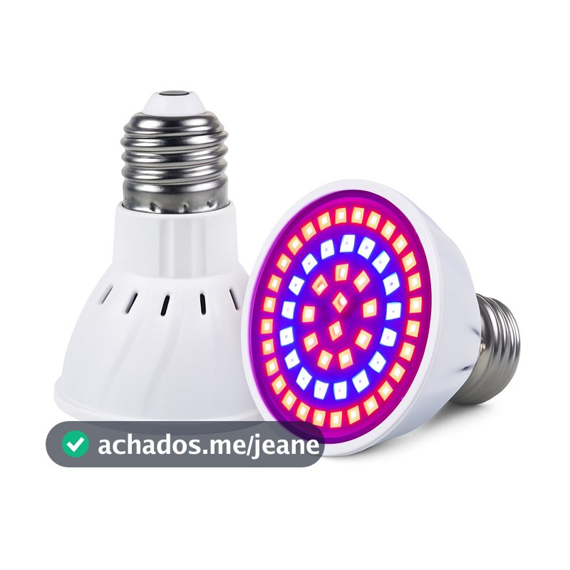 Lâmpada Grow LED 60 LEDs Vermelho + Azul 2835 E27 Cultivo Indoor