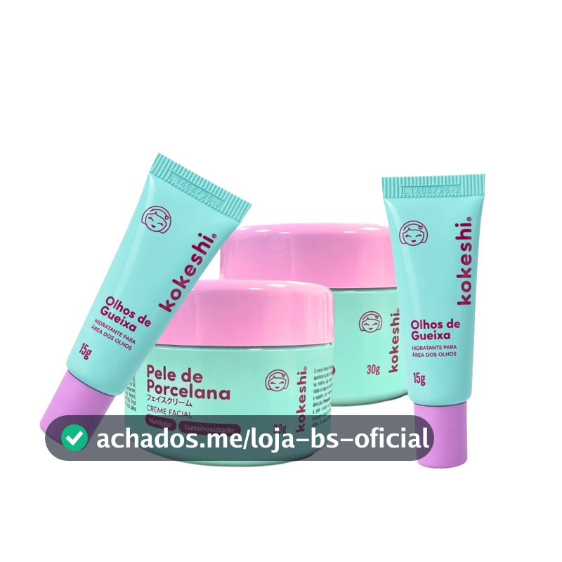 Super Kit Renovadores Faciais Kokeshi Hidratação Renovação 2 Cremes e Olhos de Gueixa