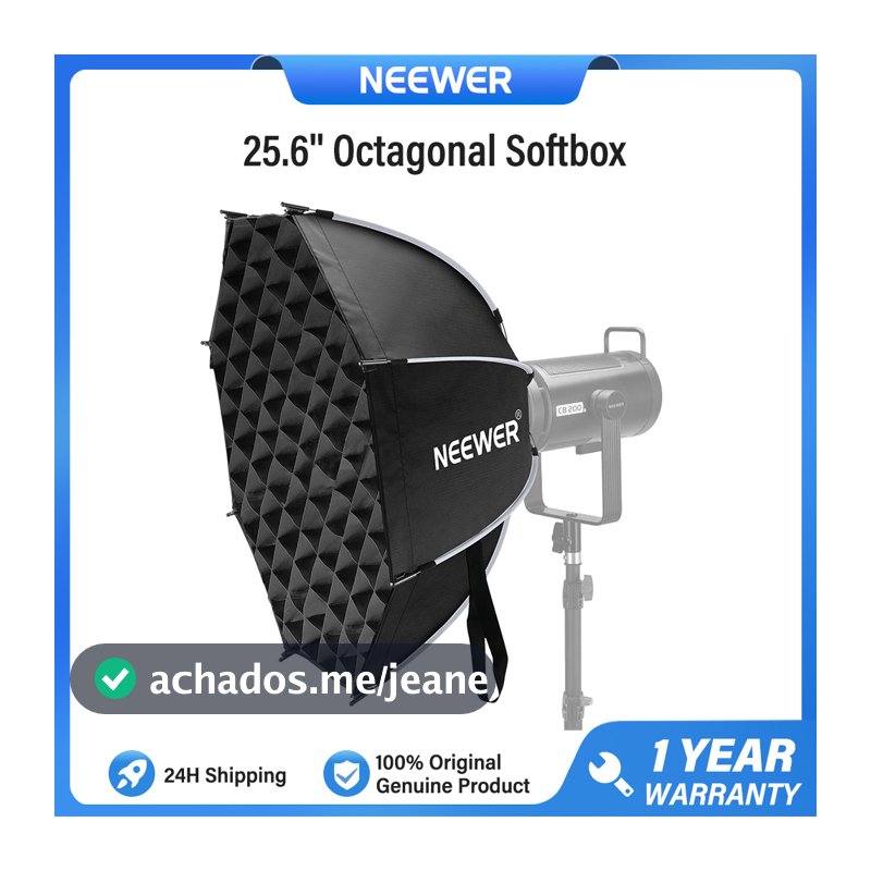 NEEWER Softbox Octogonal De 25.6', Caixa Macia Parabólica De Liberação Rápida Com Montagem Bowens , Difusores , Compatív