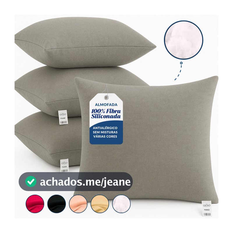 Kit 4 Almofadas Decorativas Para Sofá Cheias 100% Fibra Siliconada Tecido Várias cores 45x45cm Luxo