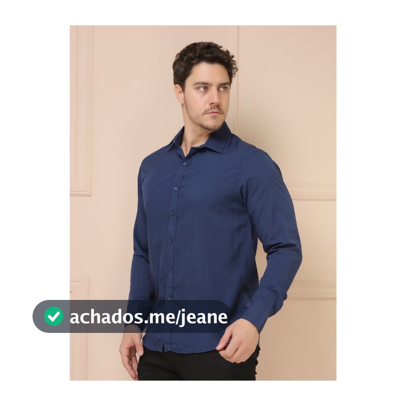 Camisa Social Masculina Manga longa Slim Fit Casual Mega Oferta