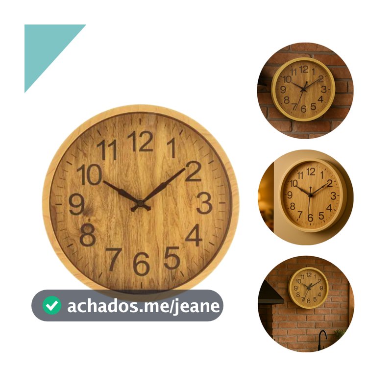 Relógio Parede Sala Madeira Rústico Vintage Silencioso Quarto Decoração 25cm 30 cm