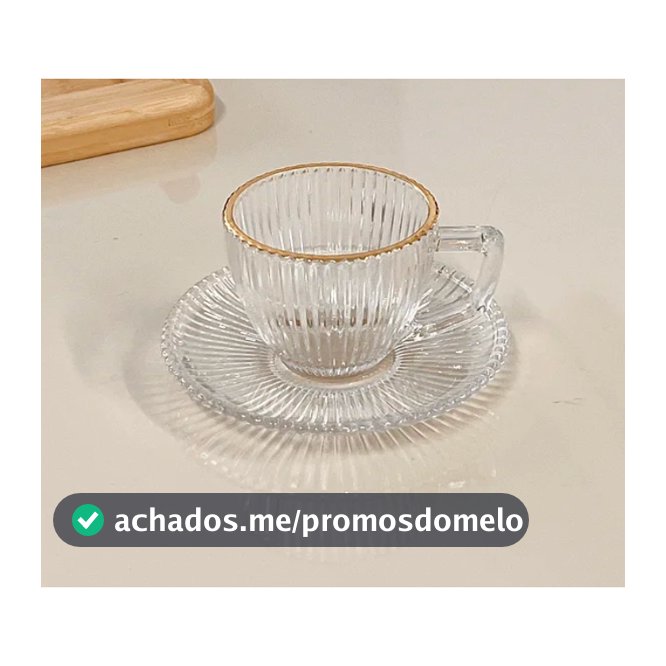Jogo Xícaras 12 pçs Para Café com Pires Graffiato C/ Borda Dourada 90ML - Hauskraft