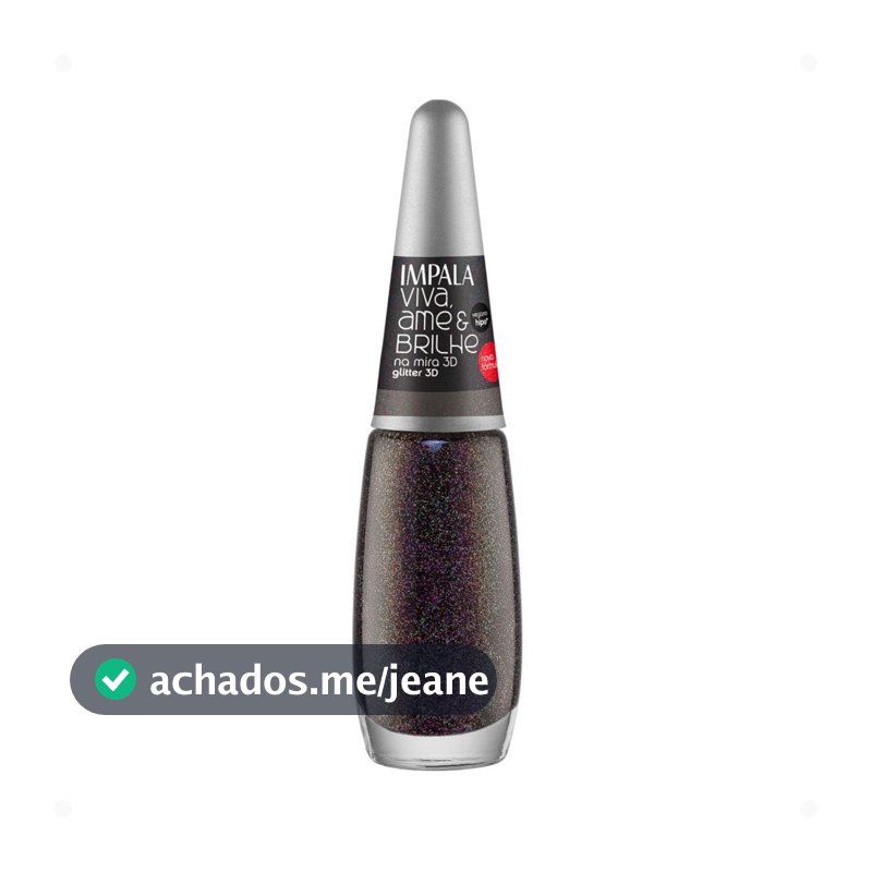Esmalte Glitter 3D Impala Viva, Ame e Brilhe Na Mira 7,5ml